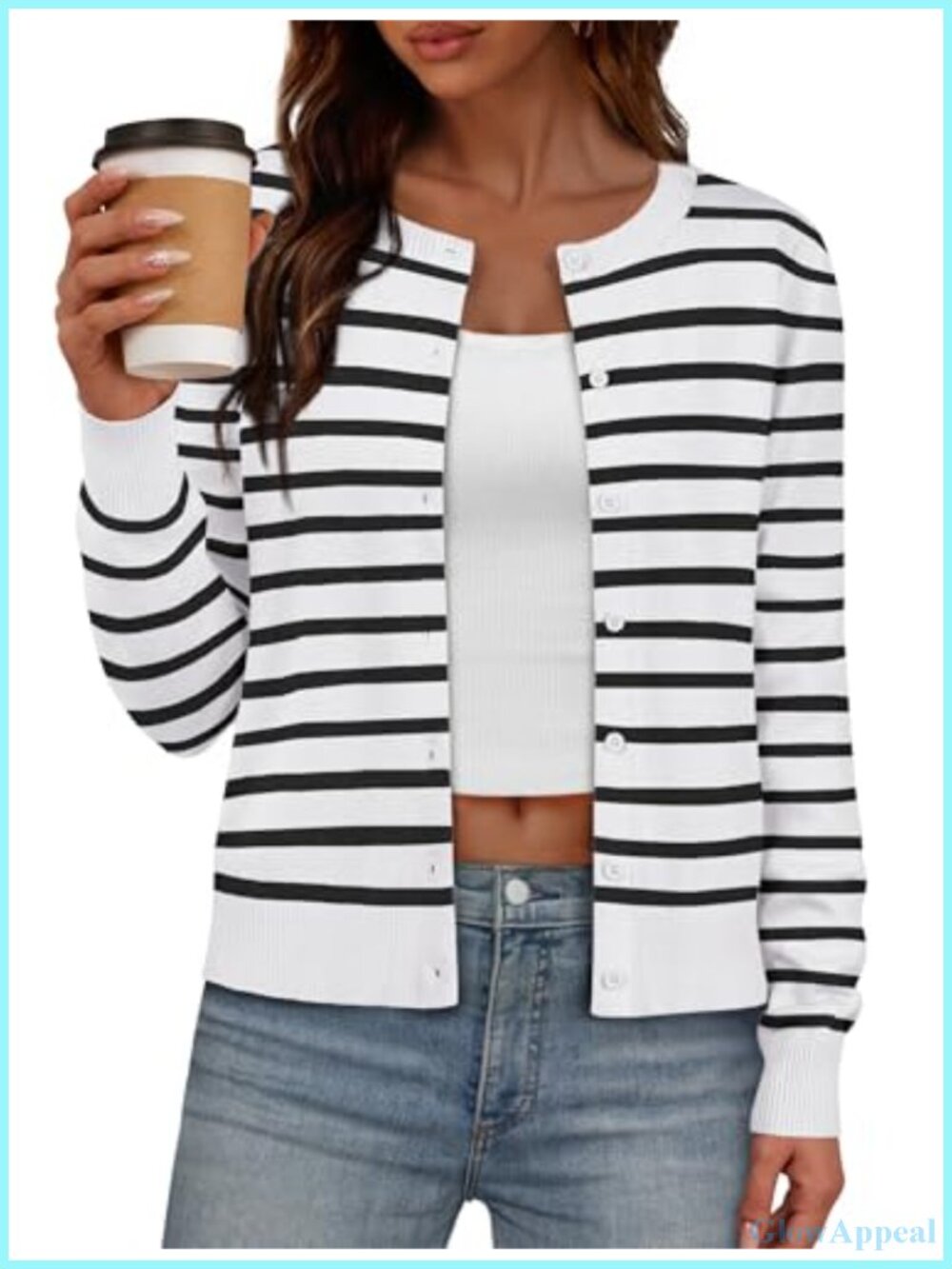 Women's Cardigan Long Sleeve Button Front Lightweight Knit Sweater